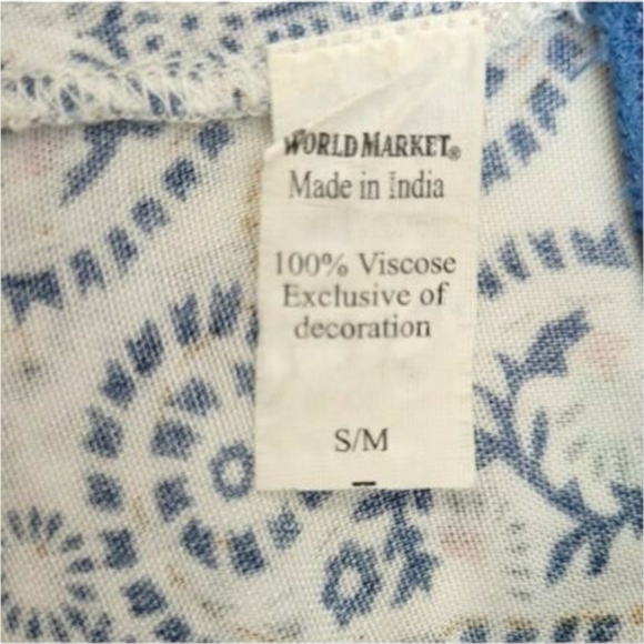 World Market Mira Kaftan Dress Blue Pink & Cream Paisley size S/M - Picture 7 of 7